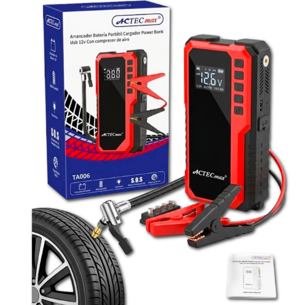 Producto - COMPRESOR DE AIRE ARRANCADOR PORTATIL - POWERBANK ACTEC TA006