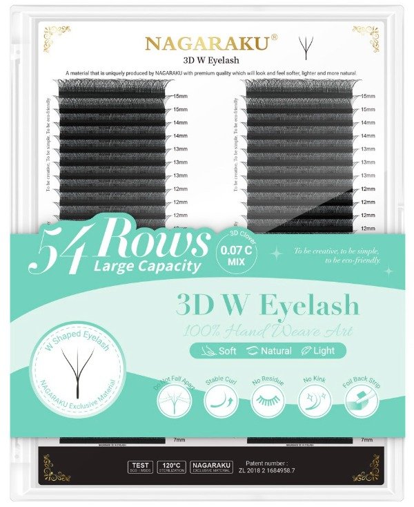 Producto - Pestañas Tecnológicas 3D W 0.07D Mix de 54Rows (filas) - Nagaraku