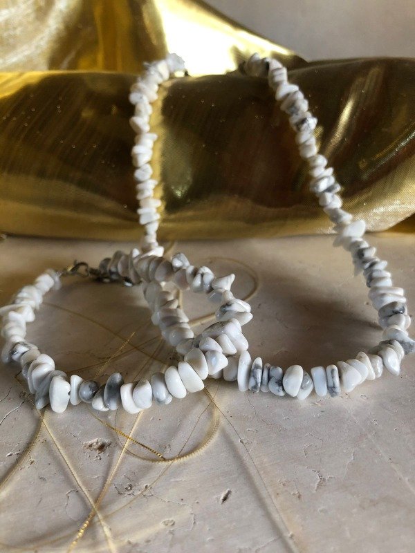 Producto - Promo Collar y pulsera howlita blanca