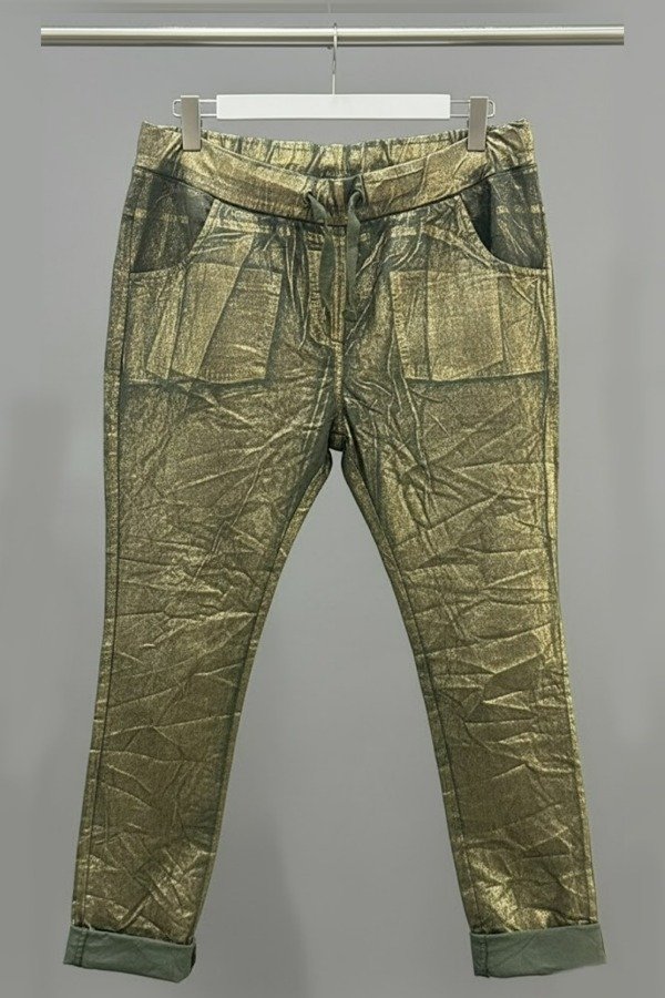 Producto - BABUCHA DORADA JASPEADA. Cede hasta 130