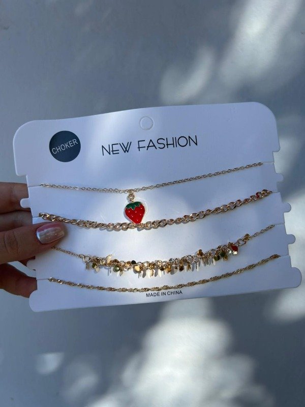 Producto - Set CHOKER x 4 - FRUTILLA