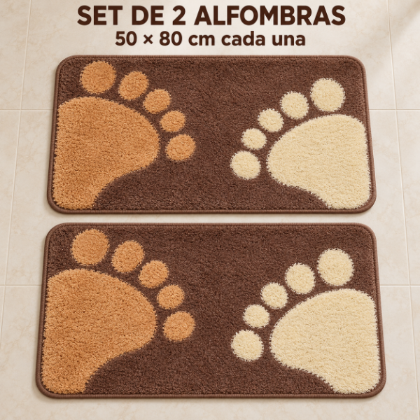 Producto - SET DE 2 ALFOMBRAS PIE DE CAMA GRUESAS 50X80CM ART DECO - 0
