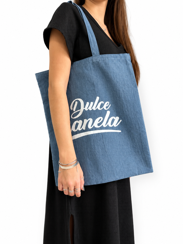 Producto - TOTE BAG DE TUSSOR COLOR CON ESTAMPA