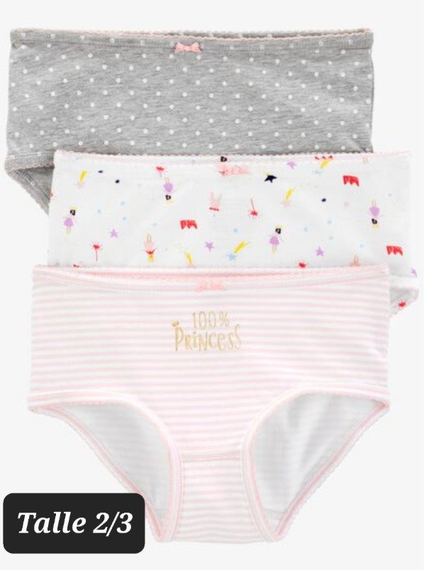 Producto - Pack x 3 bombachas carters talle 2/4 rosa