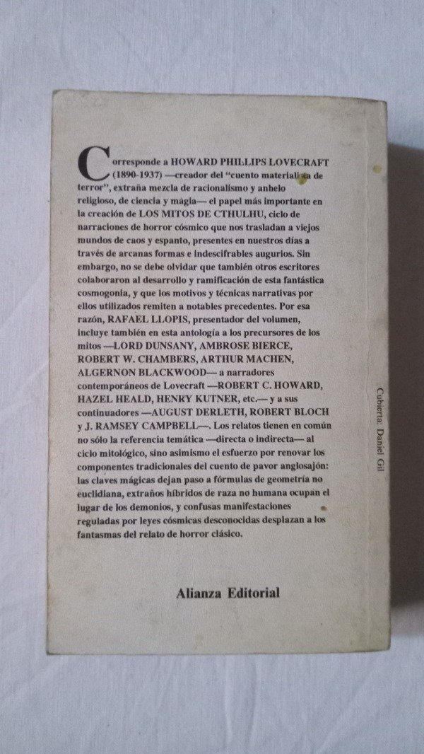 Producto - Los Mitos de Cthulhu - H. P. Lovecraft y otros. 1991, Alianza Editorial. Book. - 2