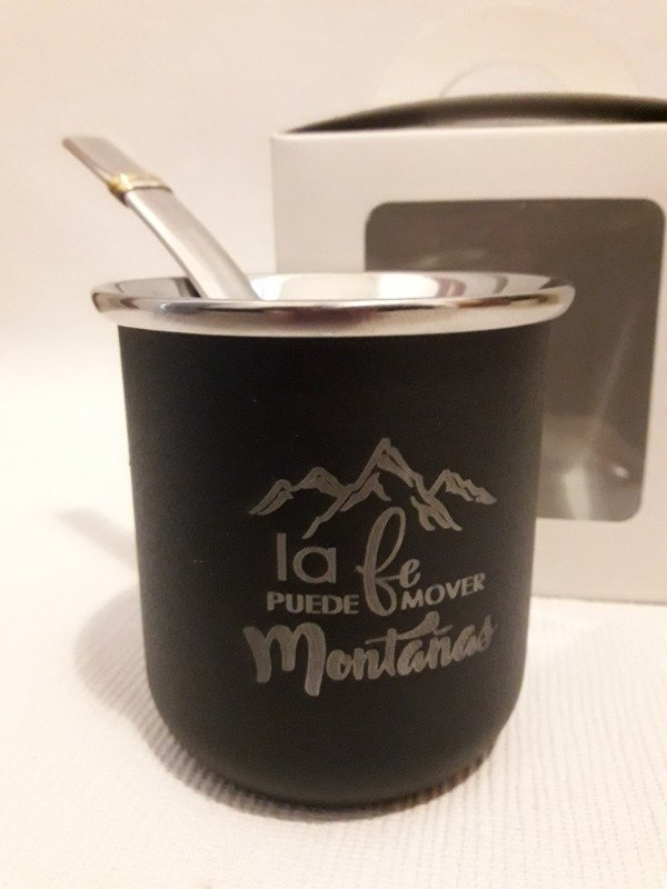 Producto - MATE ACERO - LA FE MUEVE MONTAÑAS/BOMBILLA