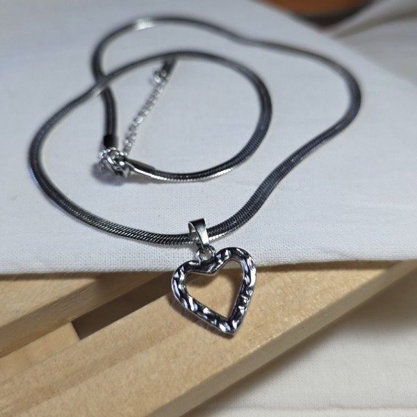 Producto - Conjunto Ac.Q cadena cobra con dije corazón calado labrado
