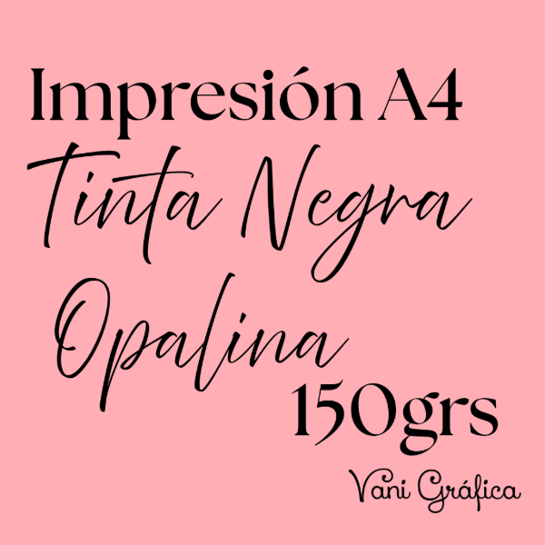 Producto - Impresión en Opalina 150grs