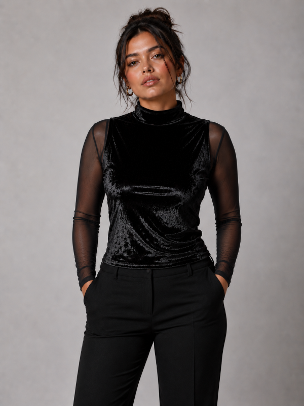 Producto - Top media polera terciopelo