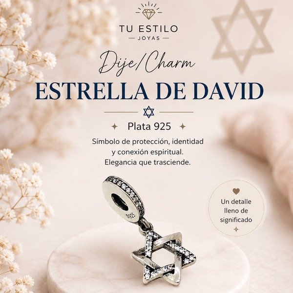 Producto - Dije/charm Estrella de David  Plata 925