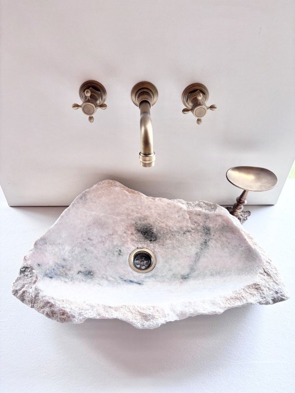 Producto - Bacha de piedra blanca  50x32x12