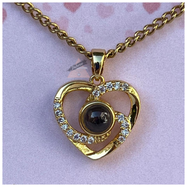 Producto - Collar te amo en 100 idiomas corazón brilloso