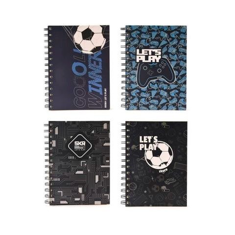Producto - CUADERNO 13X18CM RAYADO 80 HOJAS TAPA FLEXIBLE CON ESPIRAL GAMER/FUTBOL X1 SKORA