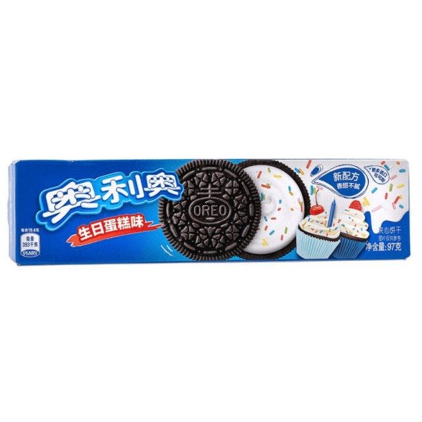 Producto - GALLETAS OREO SABOR TORTA DE CUMPLEAÑOS 97GR