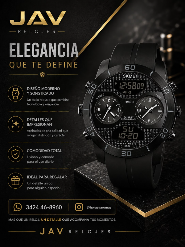 Producto - Reloj Skemi Negro - Hombre Deportivo Anadigi