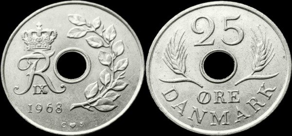 Producto - Dinamarca - 25 Ore (1968) KM #850