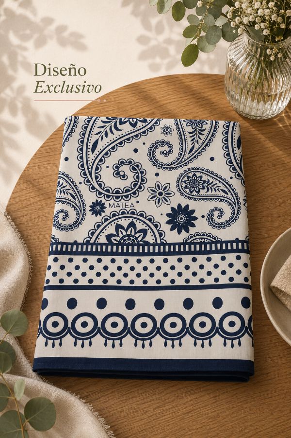 Producto - Mantel Antimanchas Exclusivo Azul