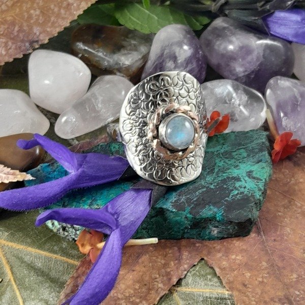 Producto - Anillo de Alpaca con piedra Luna natural - 0