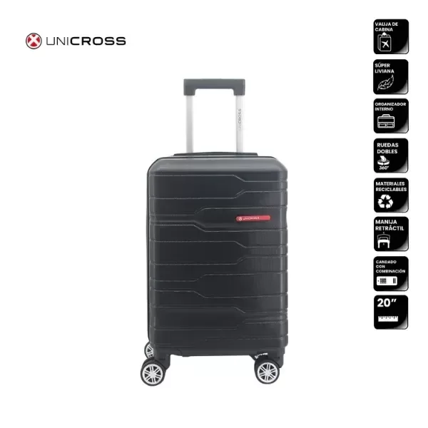 Producto - VALIJA UNICROSS 20" ABS NEGRA COD 62.2088N20