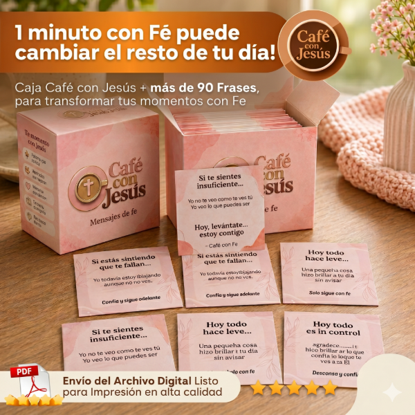 Producto - Kit Imprimible Café Con Jesús Versiculos Bíblicas Pdf Cajita