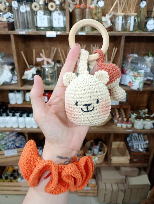 Producto - Mordillo tejido de oso + hongo