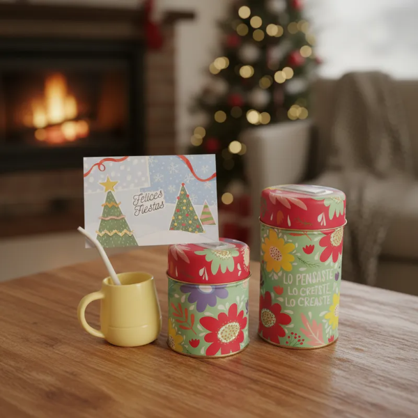 Producto - Box Set Latas Yerbera +azucarera +mate C/bomb Regalo Navidad