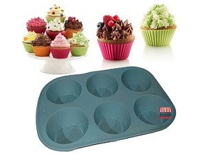 Producto - Molde De Silicona Para Muffins X6 Cupcakes