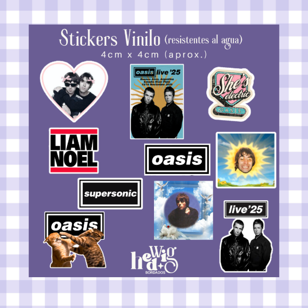 Producto - Pack 10 Stickers Vinilo OASIS