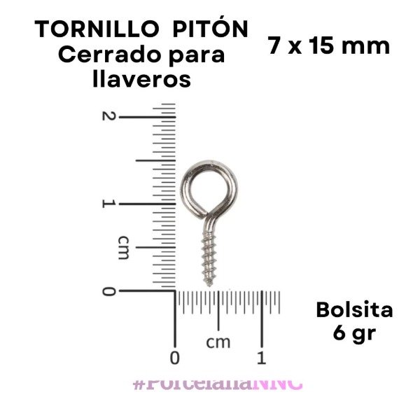 Producto - TORNILLO  PITÓN Cerrado para llaveros  7x15MM x 6gr