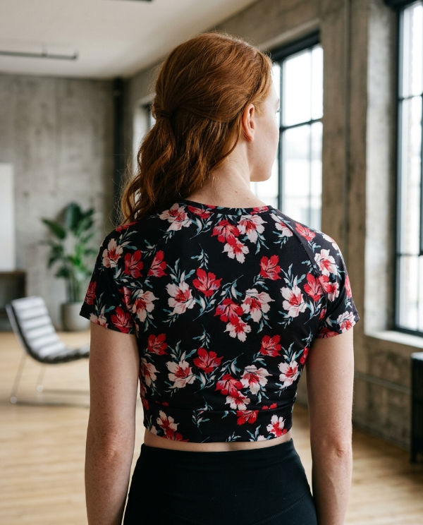 Producto - CROP TOP FLORAL NEGRO - 1