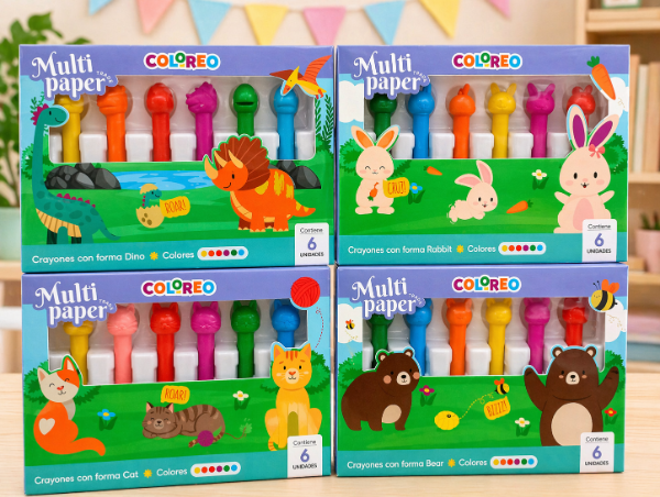 Producto - Crayones infantiles con formas gruesos 4 modelos