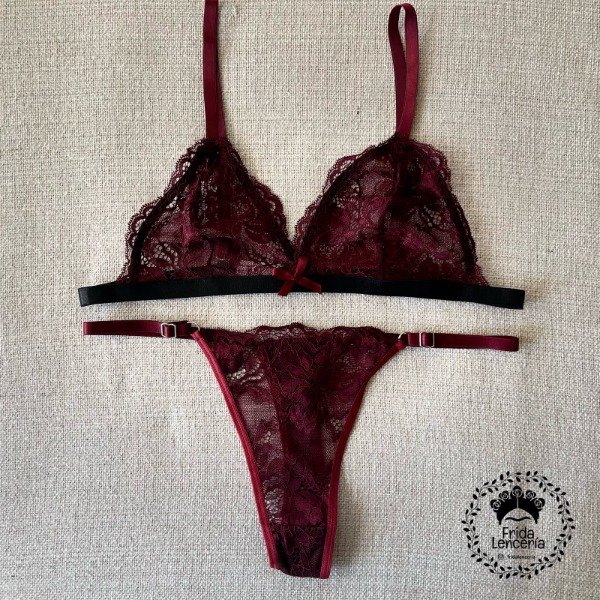 Producto - Conjunto Encaje Lady s/ armar Bordo - 0