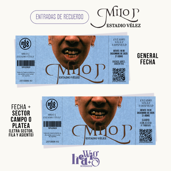 Producto - Entradas de recuerdo 14x6 - MILO J Estadio Velez