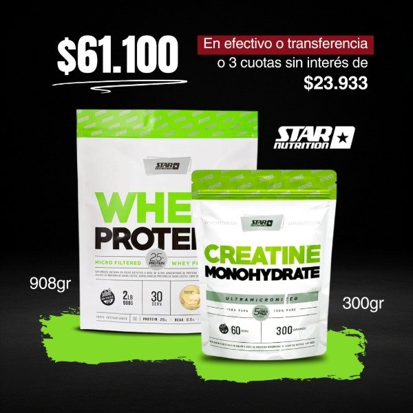 Producto - Proteína + Creatina STAR NUTRITION / Recuperación y Fuerza Muscular
