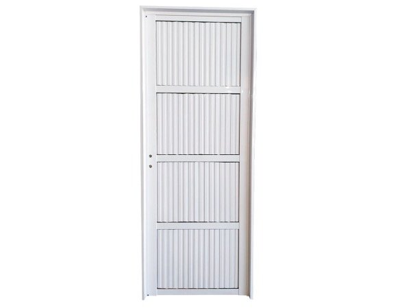 Producto - PUERTA DE ALUMINIO BLANCO CIEGA ACANALADA