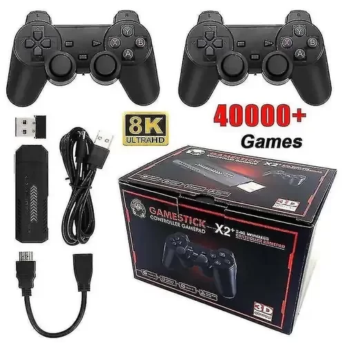 Producto - Consola Plus Game Stick X2 +40000 Juegos 128GB, 2 joystick 2.4G Wireless.