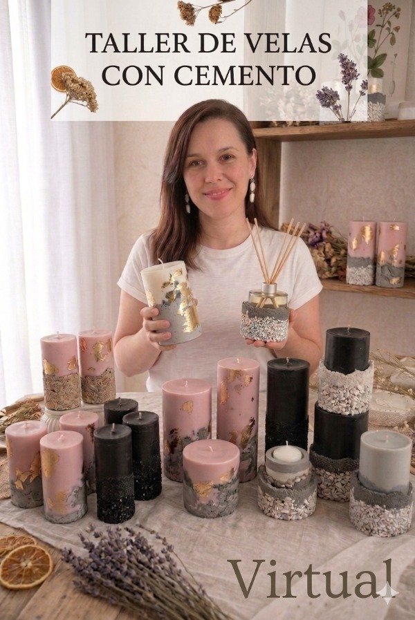 Producto - Taller de velas con cemento y yeso