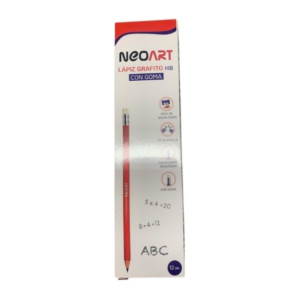 Producto - Lápiz negro NEOART x12 con goma