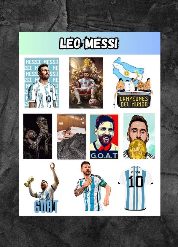 Producto - LEO MESSI PLANCHA STICKERS