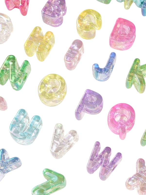 Producto - CUENTAS CHUNKY MAXI LETRAS IRIDISCENTE X UNIDAD - 0