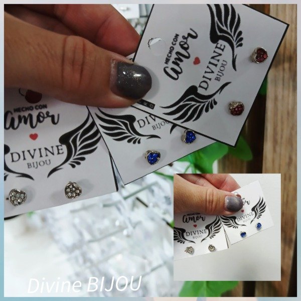 Producto - Aros miniaturas corazón strass acero