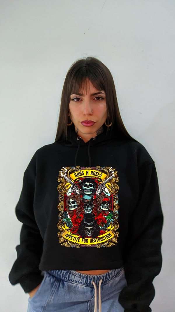 Producto - BUZO CROP FRIZA PREMIUM MUJER GUNS N' ROSES