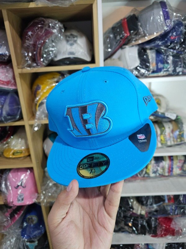 Cincinnati bengals sky blue collection new era 59fifty 7 1/2 azul — imagen 2