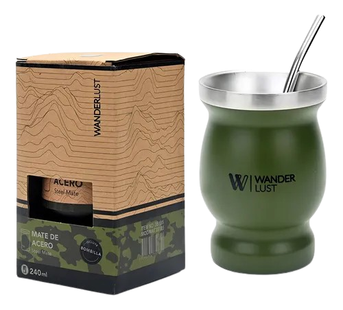 Producto - Mate de Acero Wanderlust 240 ml  Con Bombilla