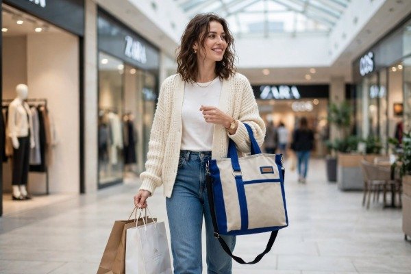 Producto - Bolso "Petit" beige y azul - 0