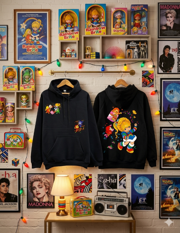 Producto - Buzo  Canguro Algodon Rainbow Brite Sparkle Negro