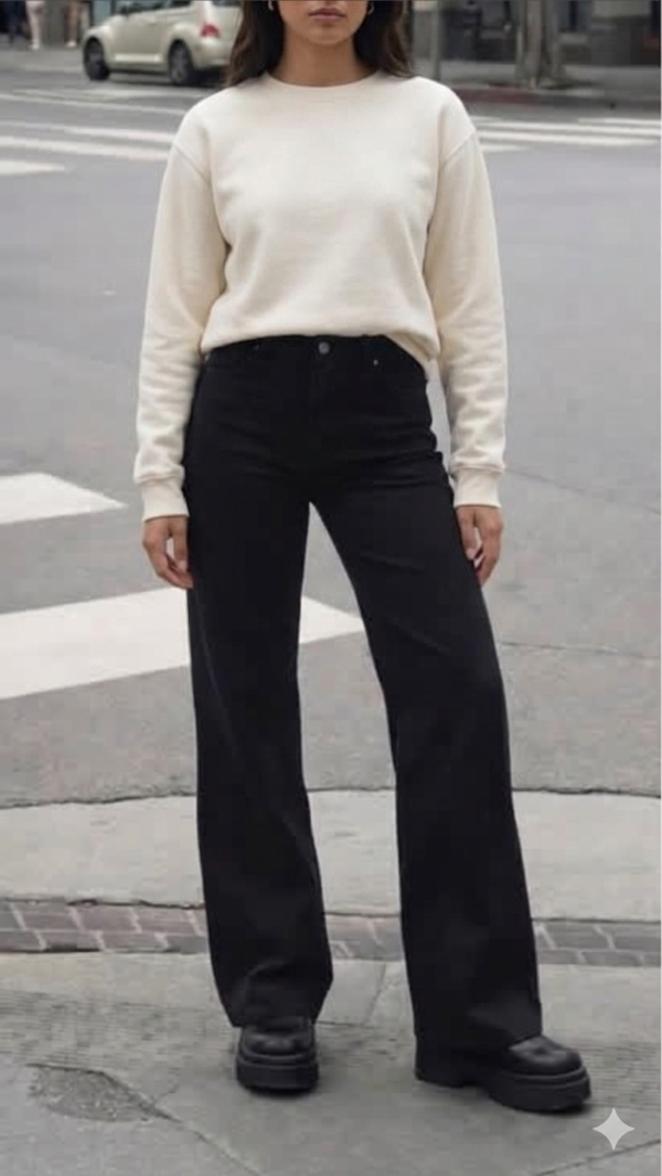 Producto - Jeans Wideleg rígido negro  MC
