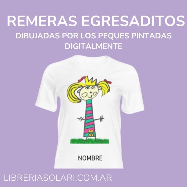 Producto - Remeras dibujada por los niños de algodón o modal - Egresaditos