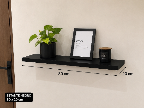 Producto - Estante flotante 80x20 Negro