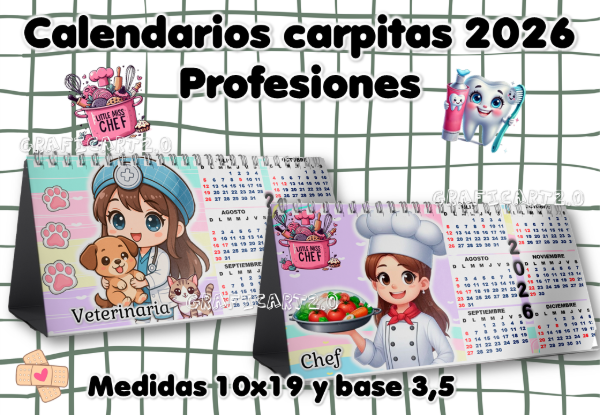 Producto - NUEVO PACK DIGITAL DE CALENDARIOS CARPITAS 2026 PROFESIONES